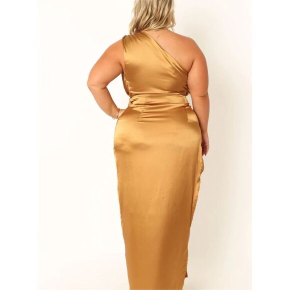 Petal & Pup NADIA ONE SHOULDER MAXI DRESS Bronze Nwot Size 12 - Picture 10 of 11